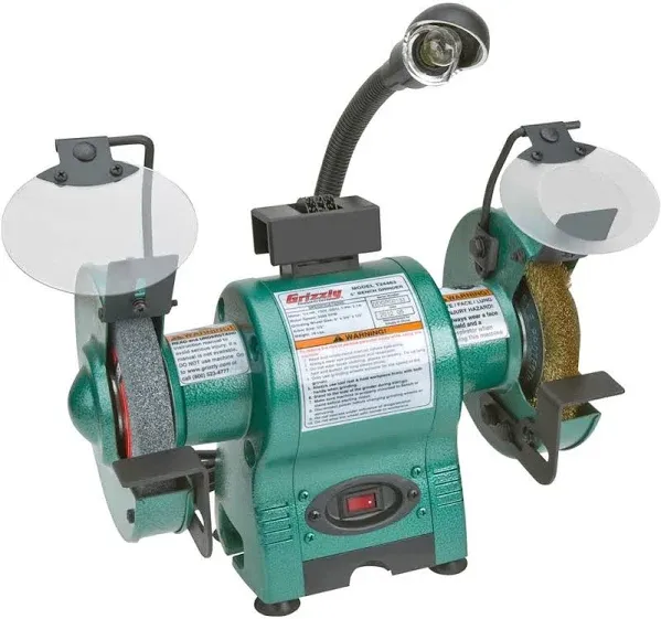 Grizzly Industrial 6" Bench Grinder with Work Light (T24463)