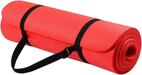 All Purpose 1/2-Inch Extra Thick High Density Anti-Tear Exercise Yoga Mat with C