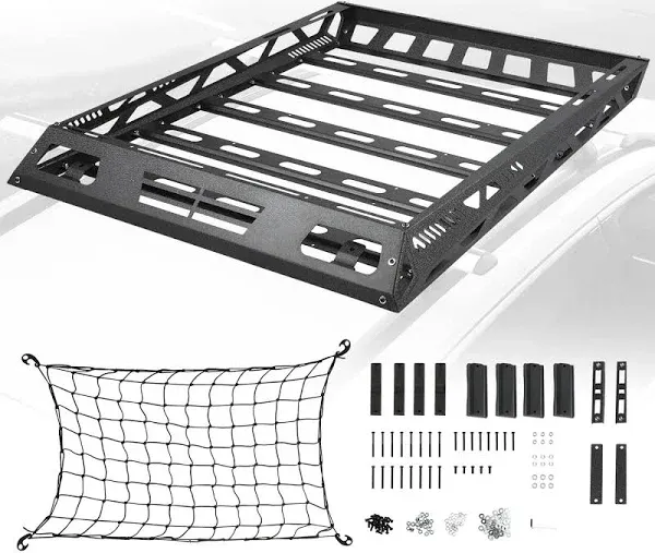 DNA Motoring Universal Car Rooftop Cargo Carrier Basket RCK-L-BK