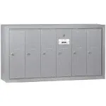 Salsbury Industries 3506ASU Vertical Mailbox - 6 Doors - Aluminum - Surface Mounted - USPS Access