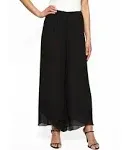 Alex Evenings Women's Wide-Leg Chiffon Pants - Black - Size S