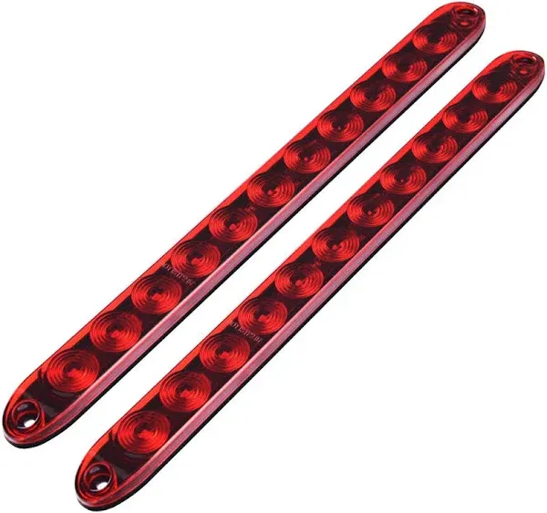 2pcs 16&#034; Red 11 LED Trailer Truck Light Bar Stop Turn Tail Rear Brake Lamp Strip