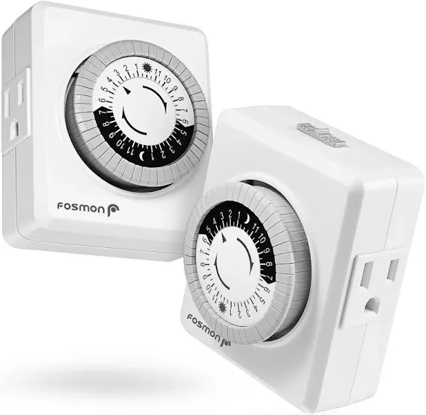 Fosmon Indoor 24 Hour Mechanical Timer Outlet