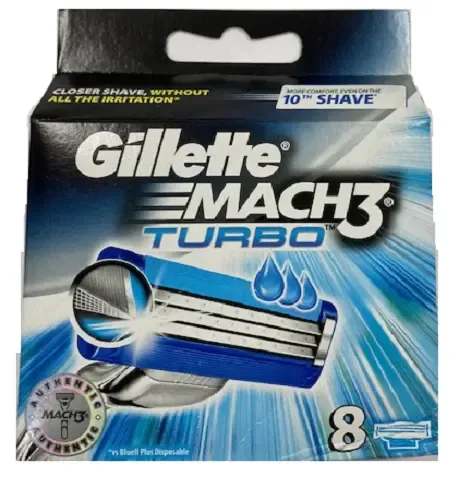 Gillette Mach3 Turbo Men&#039;s Razor Blade Refills - 8 Cartridges