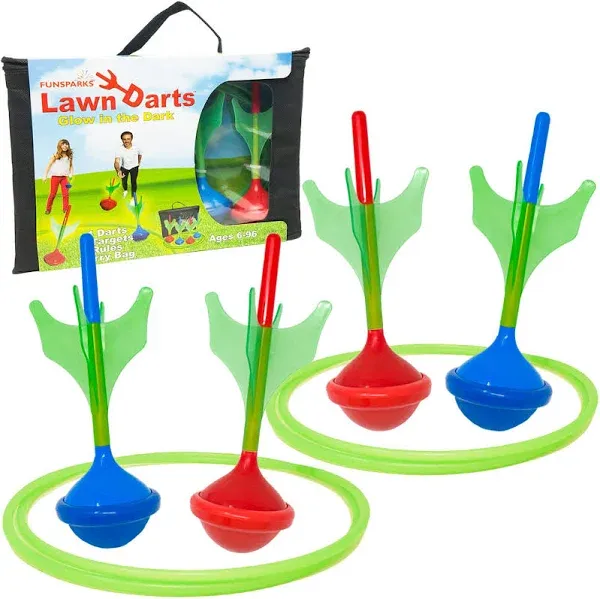 Lawn Darts Game – Glow in the Dark, Outdoor Backyard Toy for Kids &amp; Adults | Fun