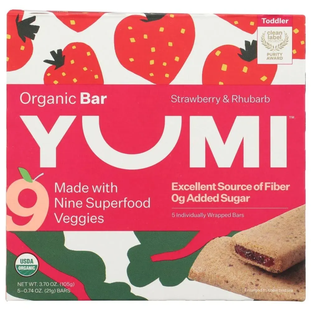 Yumi Organic Strawberry Rhubarb Bars