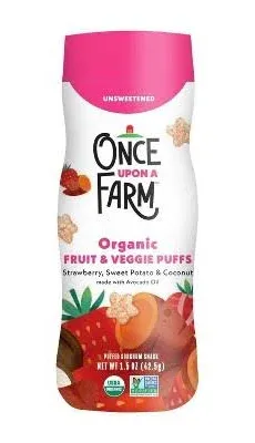 Once Upon A Farm Strawberry Sweet Potato & Coconut Fruit & Veggie Puffs 1.5 oz