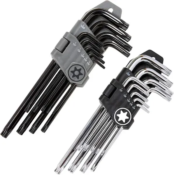 Torx Wrench And Security Bit Wrench Set 18 Wrenches 9 Standard Torx Star Wrenc