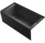 Kohler K-1956-RA Underscore 60" x 30" Alcove Bath Right Drain - Black Black