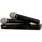 Shure BLX288/PG58 Dual Vocal System with (1) BLX88 Dual Wireless Receiver and (2) BLX2 Handheld Transmitters with PG58 microphone