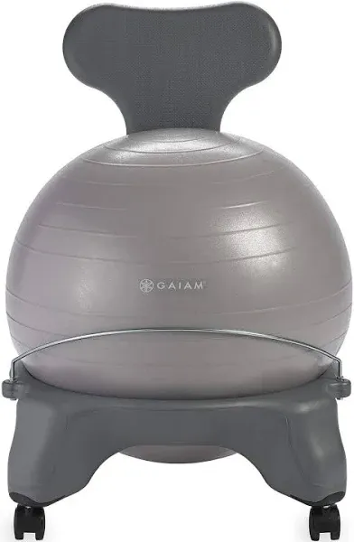 Gaiam Classic Balance Ball Chair Exercise Stability Yoga Ball for Home Office