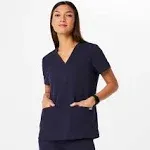 Figs Women's Casma Three-Pocket Scrub Top Navy XL