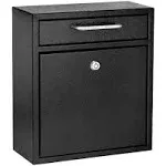 AdirOffice Medium Ultimate Black Wall Mounted Mail Box