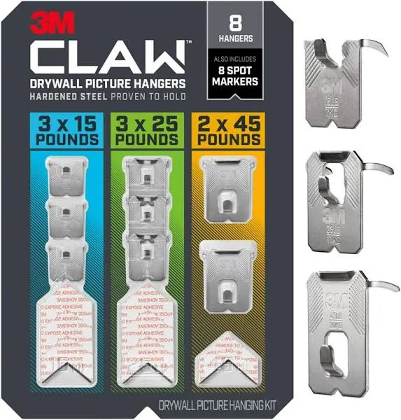 CLAW Drywall Picture Hanger Variety Pack with Spot Markers