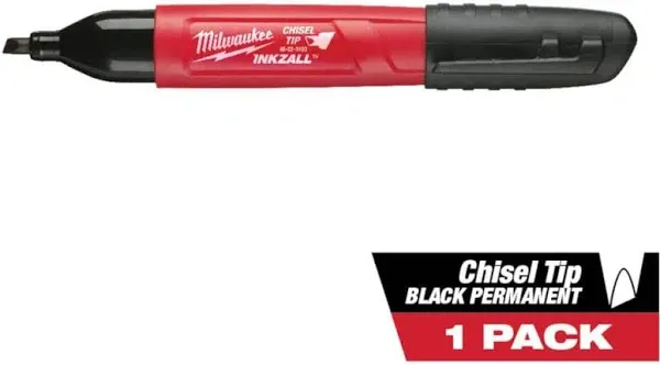 NEW MILWAUKEE 48-22-3103 INKZALL Jobsite Chisel Tip Black Permanent Marker Pen