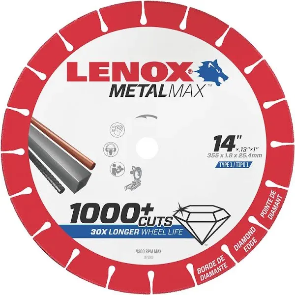 Lenox MetalMax Diamond Edge Cutoff Wheel 1972929