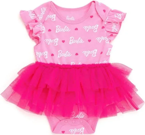 Barbie Baby Girls Bodysuit Tutu Dress