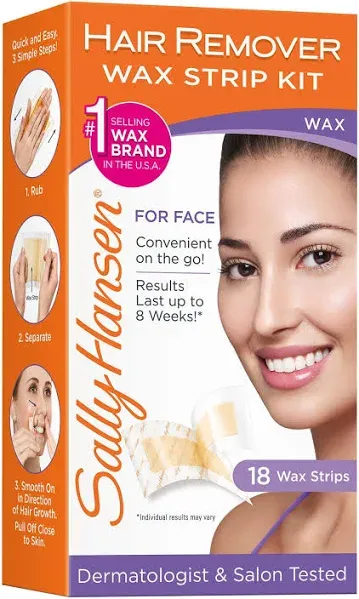 Sally Hansen Hair Remover Wax Strip Kit Face