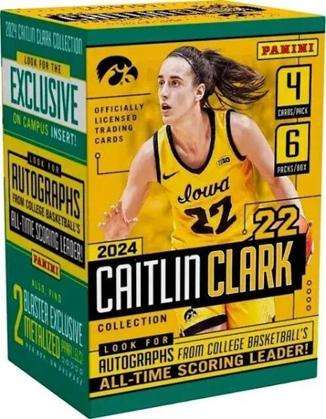 2024 Panini Caitlin Clark Collection Basketball Blaster Box Green Box Variation