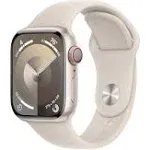 Apple Watch Series 9 - 41mm - GPS + Cellular - Starlight Aluminum Case - Starlight Sport Band - S/M