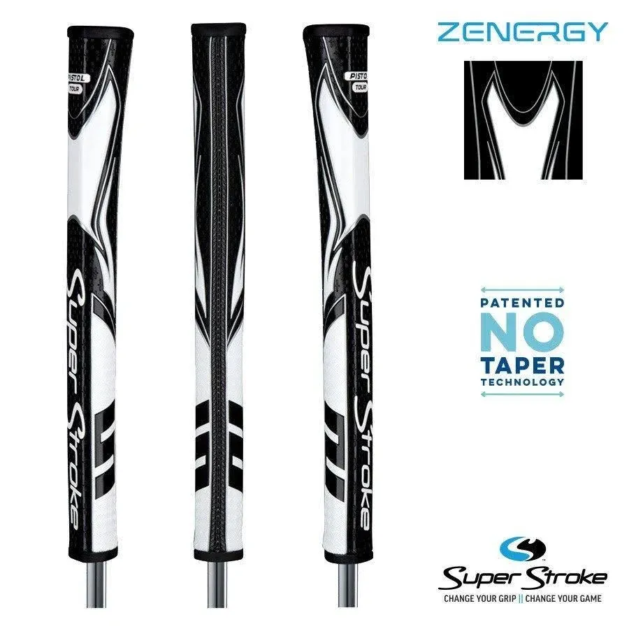 SuperStroke Zenergy Pistol GT Tour Putter Grip - Black / White