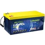 LOSSIGY 48V 100Ah LiFePO4 Lithium Battery, Perfect for 48 Volt GOlf Cart, Solar System, RV, Off Grid, 5120Wh with Bluetooth BMS, Peak Current 500A, 5000+ Cycles