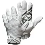 Battle Sports Triple Threat Adult Football Receiver Gloves - White