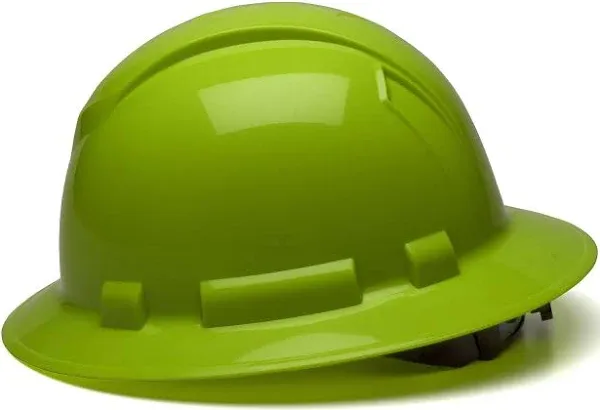 Pyramex Full Brim RIDGELINE Hard Hat Green 4 Point Suspensions