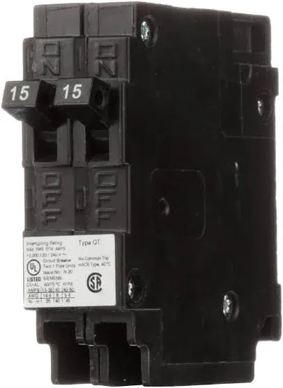 Siemens ITE Q1515NC 15A 120V Twin Tandem Circuit Breaker