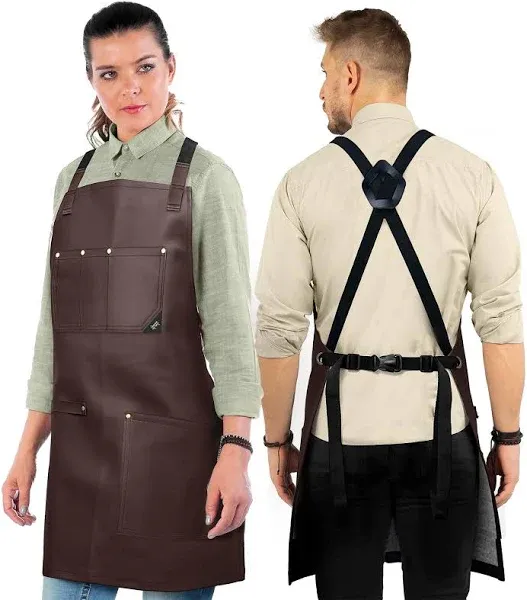 Under NY Sky Leather Apron Cross-back Straps