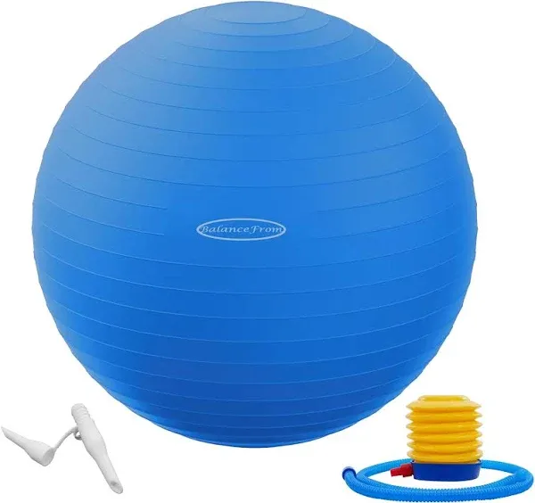 BalanceFrom Anti-Burst and Slip Resistant Exercise Ball Yoga Ball Fitness Ball Birthing Ball with Quick Pump