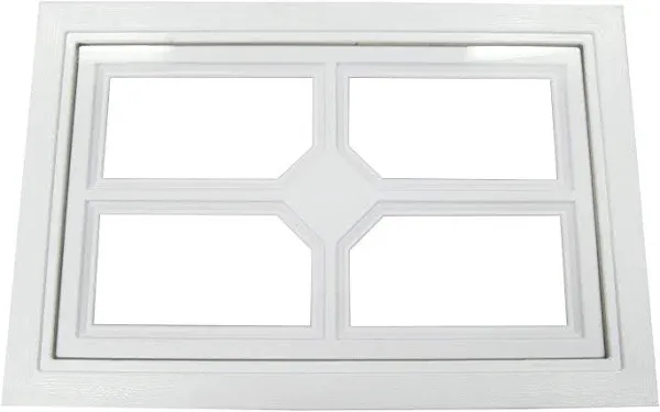 Garage Door Window Square Design with Ccross (1) White Vinyl Window