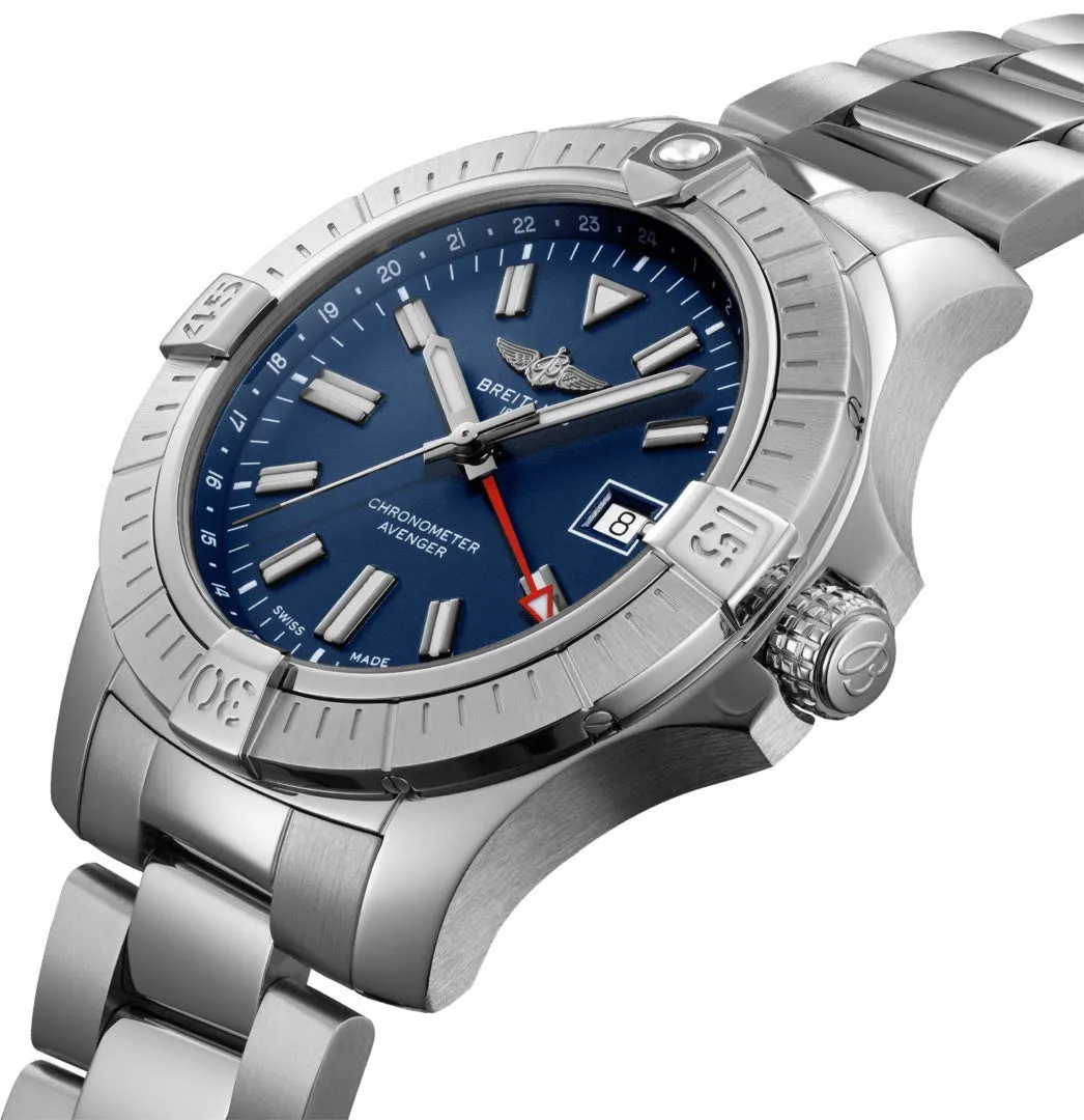 Breitling Avenger Automatic Blue Dial GMT 45 Mens Luxury Watch On Sale Online