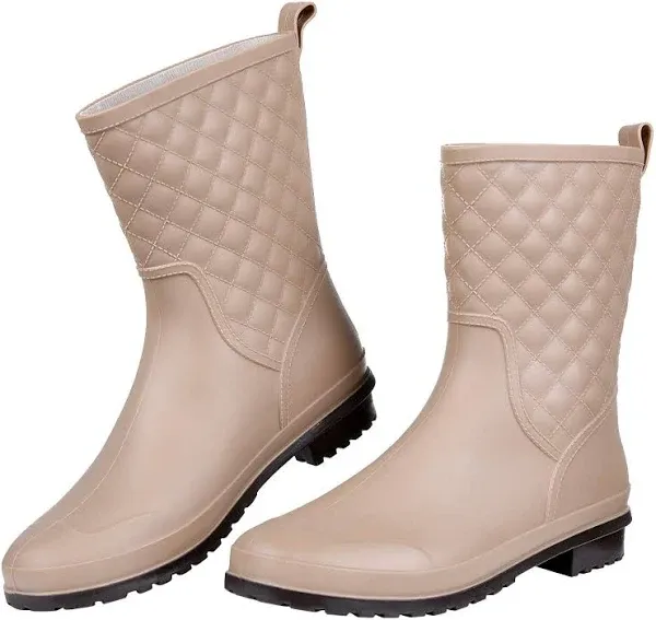 Women's Mid Calf Waterproof Rain Boots