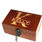 Awerise Personalized Wooden Keepsake Box w Lock Key, Custom Jewelry Box, Bridesmaid Box, Mother Girlfriend Gift