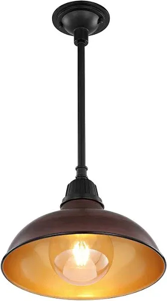 JONATHAN Y Jasper 1-Light Farmhouse Industrial Indoor/Outdoor Iron LED Pendant