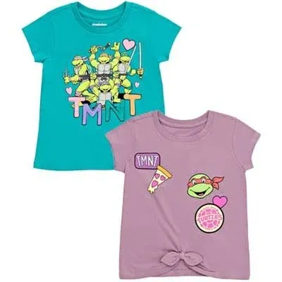 Teenage Mutant Ninja Turtles Leonardo Michelangelo Raphael Girls 2 Pack T-Shirts Baby |Kids