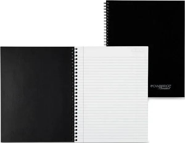 MeadWestvaco 06062 11" X 8-1/2" Black Legal Ruled Cambridge Limited Notebook