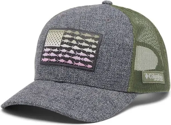 Columbia Men&#039;s PFG Fishing Mesh Snapback Fish Flag Trucker Hat - NEW!