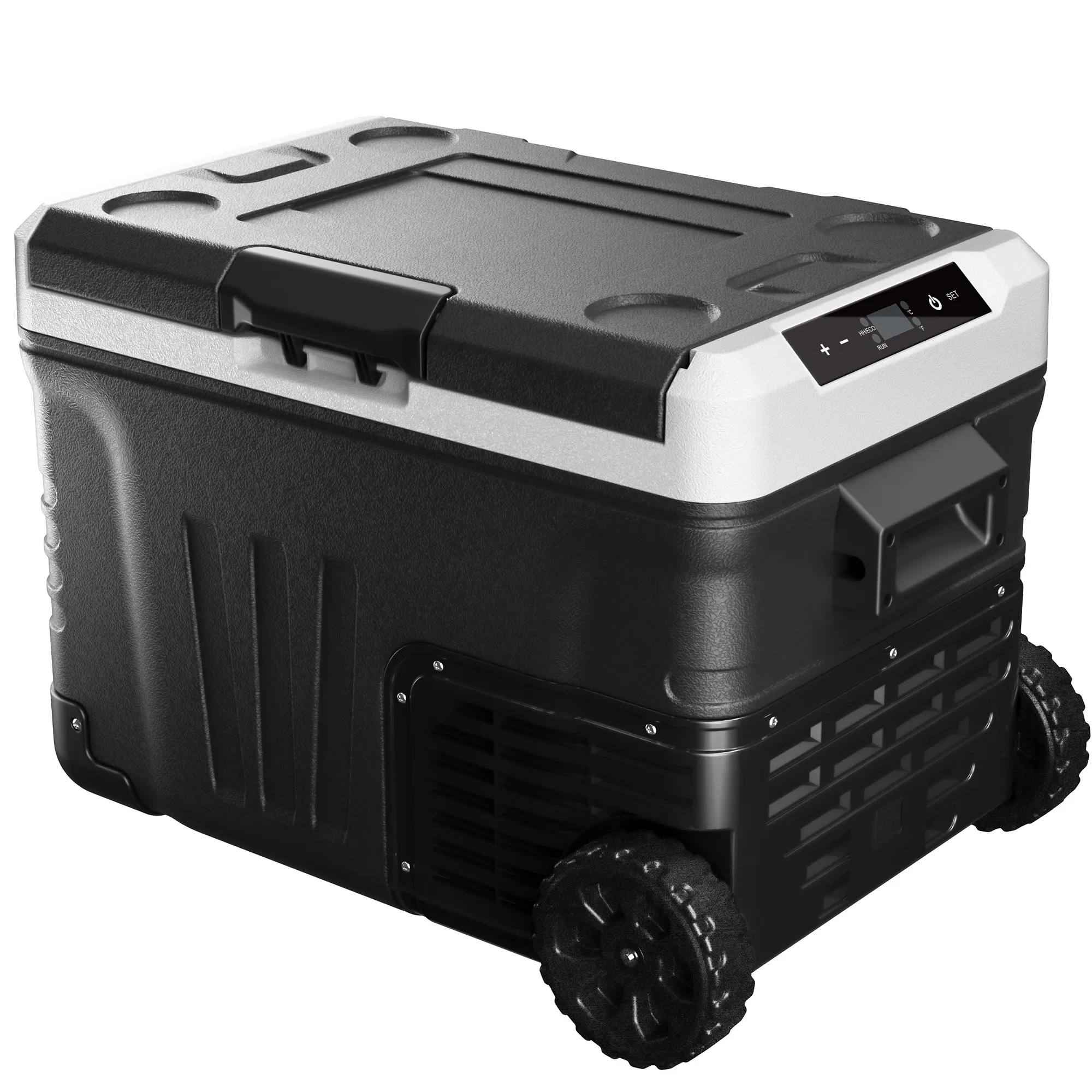 12 Volt Refrigerator Portable Fridge - 37 Quart(35L) Electric Cooler Big Zone with 2 Baskets and Wheels, 12V Fridge -4℉-68℉ for Camping, Boating, Truck, RV, Outdoor, Home