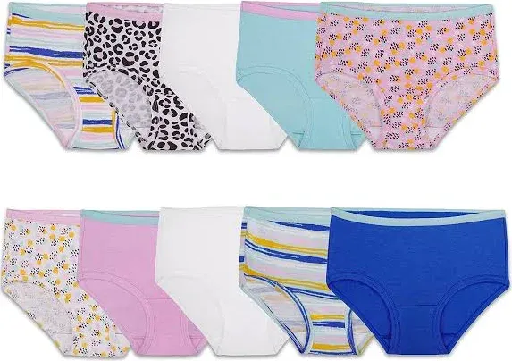 Fruit Of The Loom Underwear Girls Size 4 Briefs Cotton 10 Pairs