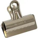 Bulldog Clips, Steel, 1" Capacity, 3"w, Nickel-Plated, 12 Per Box - EPI2004LMR