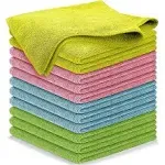 USANOOKS 12pcs 16x16 inch Ultra Absorbent Microfiber Cleaning Cloth for Cars - Streak-Free Mirror Shine