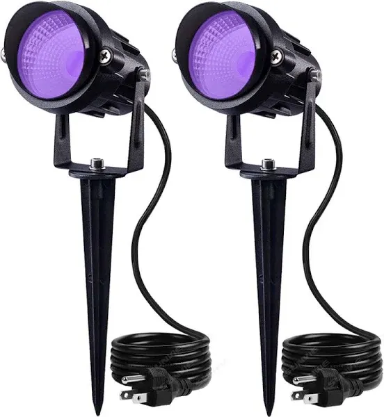  Outdoor Black Light Halloween Spotlight, 12W Purple LEDs, Waterproof, US 