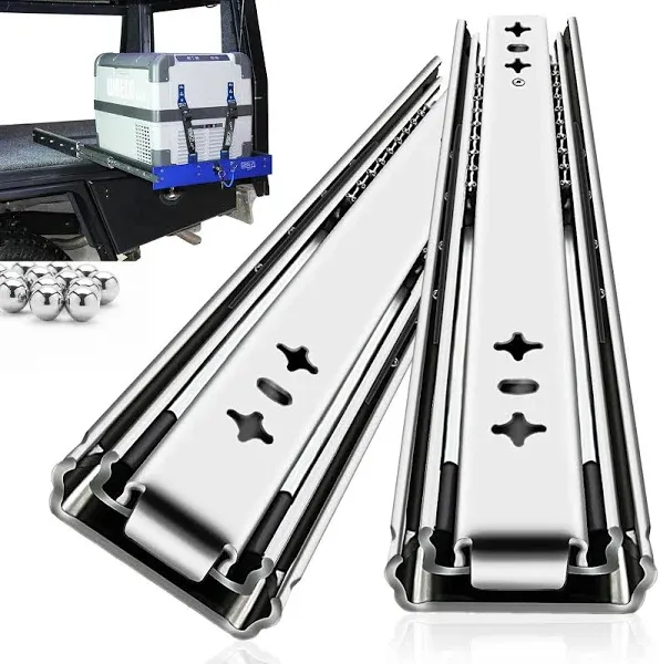 YENUO Locking Heavy Duty Drawer Slides Full Extension 12 14 1618 20 22 24 26 28 30 32 34 36 38 40 Inch Side Mount Ball Bearing Metal Rails Track Guide Glides Runners 175 Lb 1 Pair (38 Inch, With Lock)