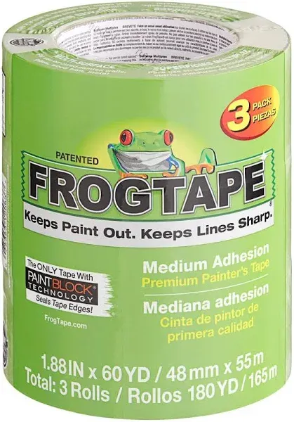 Multi-Surface Painter&#039;S Tape with PAINTBLOCK, Medium Adhesion, 1.88 Inches X 60 