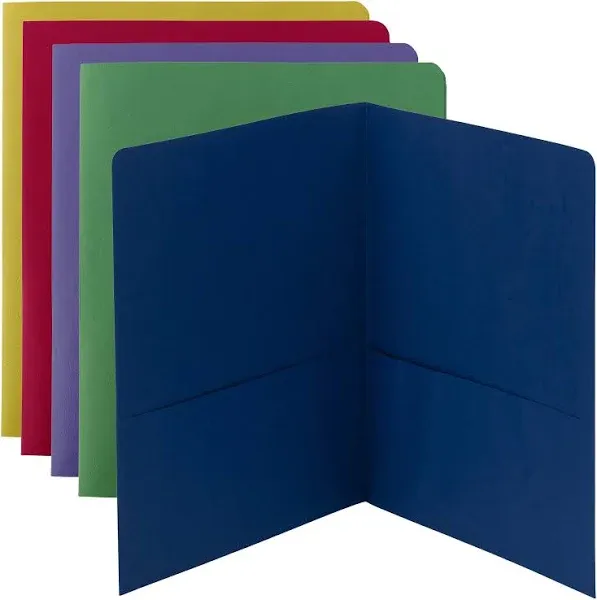 Smead Two-Pocket Heavyweight File Folder, Letter Size, Assorted Colors, 50 per Carton (87863)