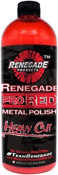 Renegade Products USA Pro Red Liquid Metal Polish Heavy Cut Aluminum Metal Polish High Luster On Rims Wheels Tanks Bumpers