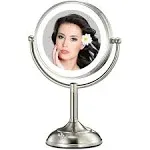 VESAUR 8.5" Large Tall Lighted Makeup Mirror, 1x/10x Magnifying Vanity Mirror with 3 Color Lights, 48 LEDs Adjust Brightness(0-1200Lux), Senior Pearl