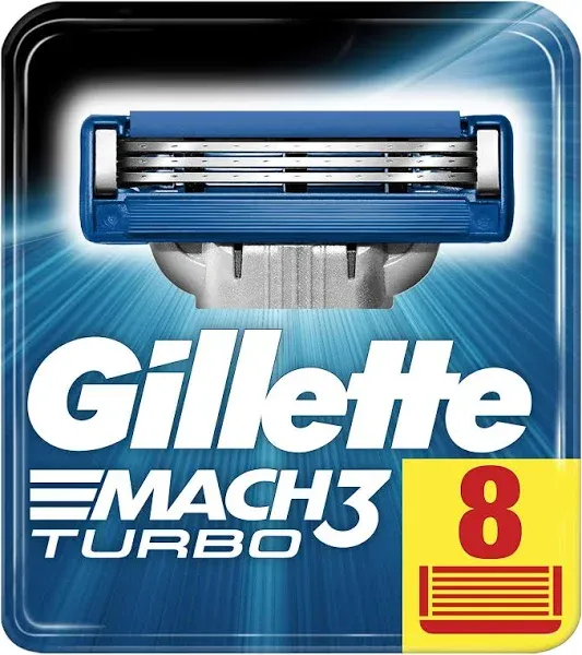 ~ Brand New Gillette Mach 3 Turbo Razor Cartridge Refills 4 Count ~